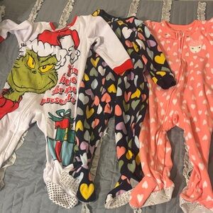 6 18m Winter Pajama Onesies